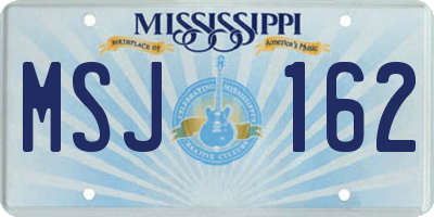 MS license plate MSJ162