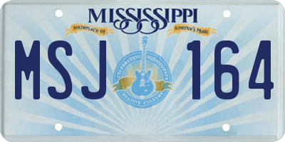 MS license plate MSJ164