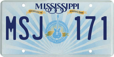 MS license plate MSJ171