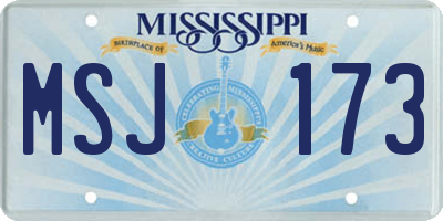 MS license plate MSJ173