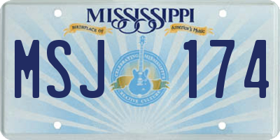MS license plate MSJ174