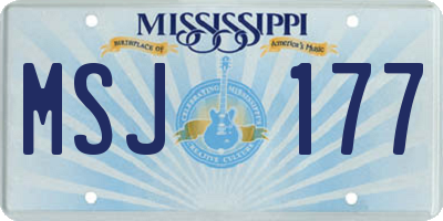 MS license plate MSJ177
