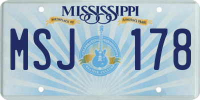 MS license plate MSJ178