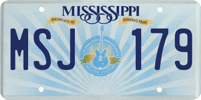 MS license plate MSJ179
