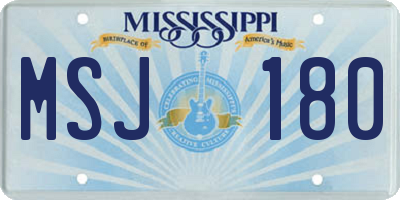 MS license plate MSJ180