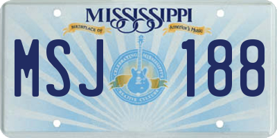 MS license plate MSJ188