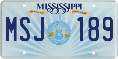 MS license plate MSJ189