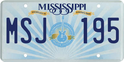 MS license plate MSJ195