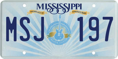 MS license plate MSJ197