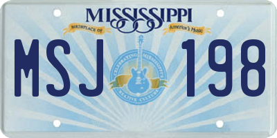 MS license plate MSJ198
