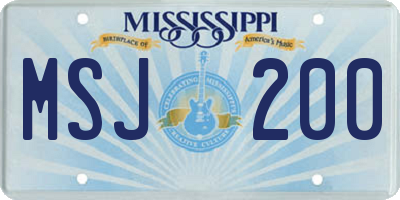 MS license plate MSJ200