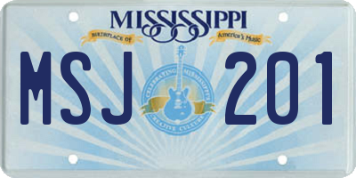 MS license plate MSJ201