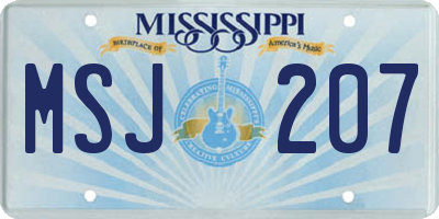 MS license plate MSJ207