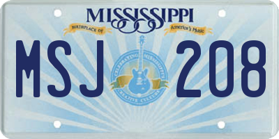 MS license plate MSJ208