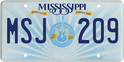 MS license plate MSJ209