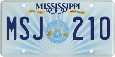 MS license plate MSJ210