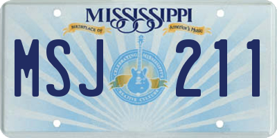 MS license plate MSJ211