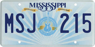 MS license plate MSJ215