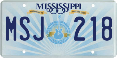 MS license plate MSJ218