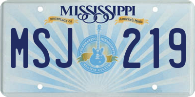 MS license plate MSJ219