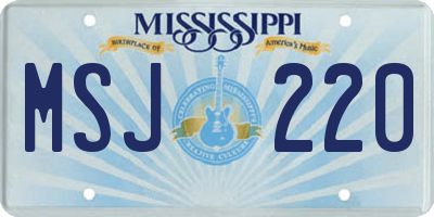MS license plate MSJ220