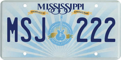MS license plate MSJ222