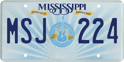 MS license plate MSJ224