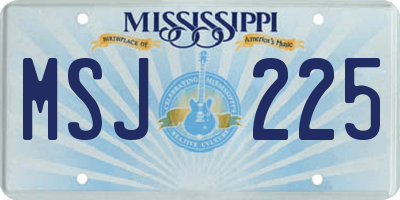 MS license plate MSJ225