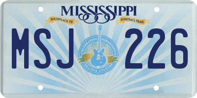 MS license plate MSJ226