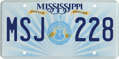 MS license plate MSJ228