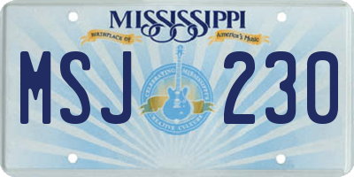 MS license plate MSJ230