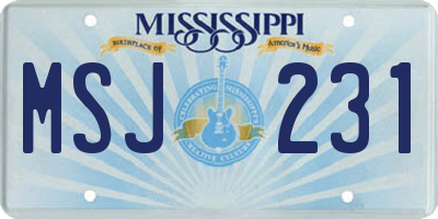 MS license plate MSJ231
