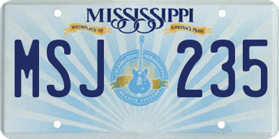 MS license plate MSJ235