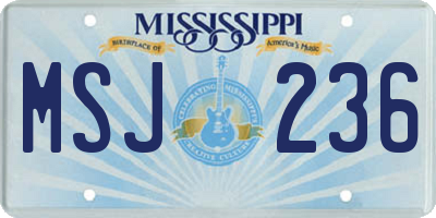 MS license plate MSJ236