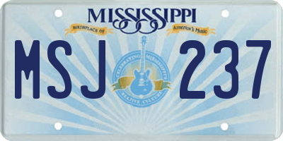 MS license plate MSJ237