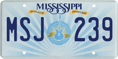 MS license plate MSJ239