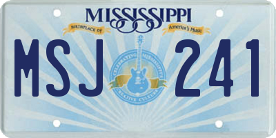MS license plate MSJ241