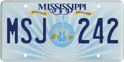 MS license plate MSJ242