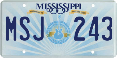 MS license plate MSJ243