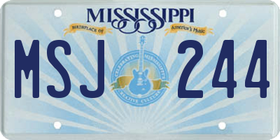 MS license plate MSJ244