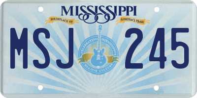 MS license plate MSJ245