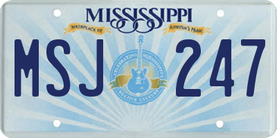 MS license plate MSJ247