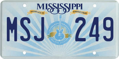 MS license plate MSJ249