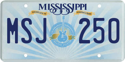MS license plate MSJ250