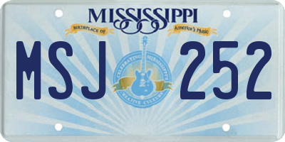 MS license plate MSJ252
