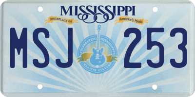 MS license plate MSJ253