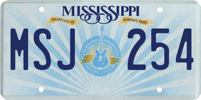 MS license plate MSJ254