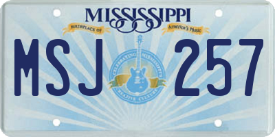 MS license plate MSJ257