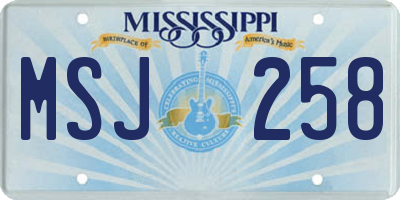MS license plate MSJ258