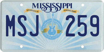 MS license plate MSJ259